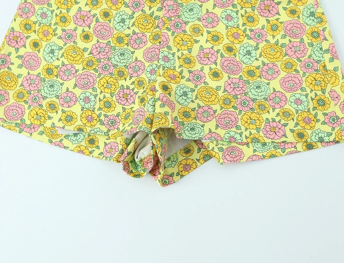 KONDALA Damen Blumenmuster-Set Neckholder Rückenfreies Slim-Top Mini-Shorts Mode 2026 Frühling Sommer Urlaub Strand Mujer Sets – Detail 12