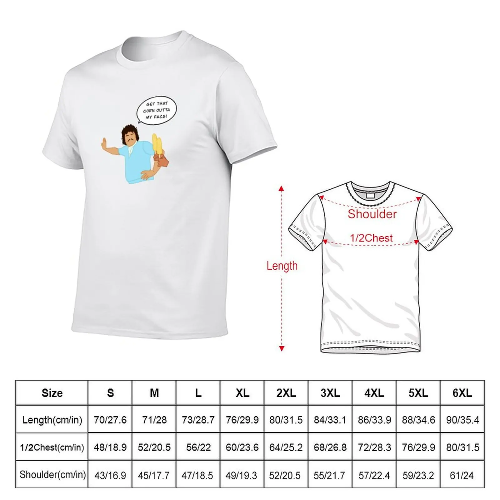 Nacho Libre - Corn T-Shirt Minimalist Plain Crew Neck T-Shirt