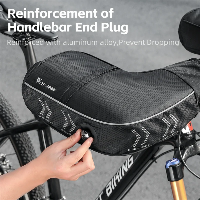 غرب ركوب الدراجات الشتاء دراجة المقود قفازات القطبية الصوف يندبروف الحرارية قفازات الجبلية الطريق دراجة بار قفازات عاكسة للسلامة