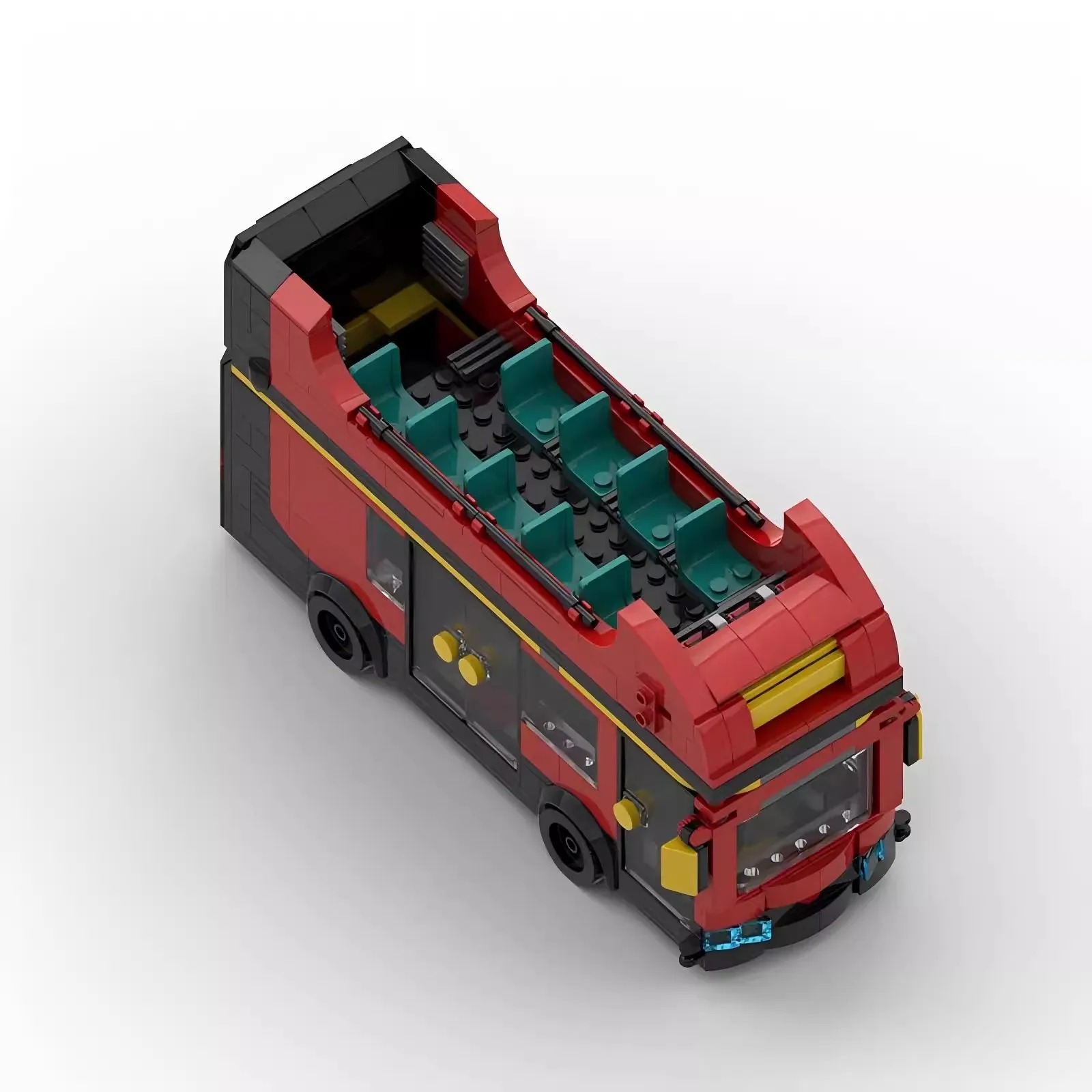 Moc 60407 carro técnico 8 de dois andares de largura ônibus turístico veículos urbanos conjuntos de campeões de velocidade blocos de construção brinquedos para crianças presente