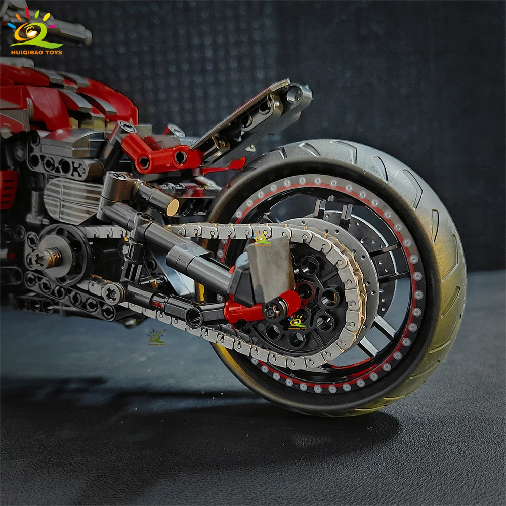 HUIQIBAO 826 قطعة MOC نموذج دراجة نارية اللبنات التقنية موتو الطوب لعبة للأطفال صبي الأطفال الكبار جمع الحلي
