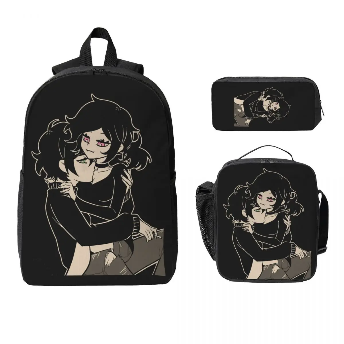 Ashley And Andrew The Coffin Of Andy And Leyley Backpack Student Boy Girl BookBag School Bag 3ps Insulated Lunch Bag Pencil Case