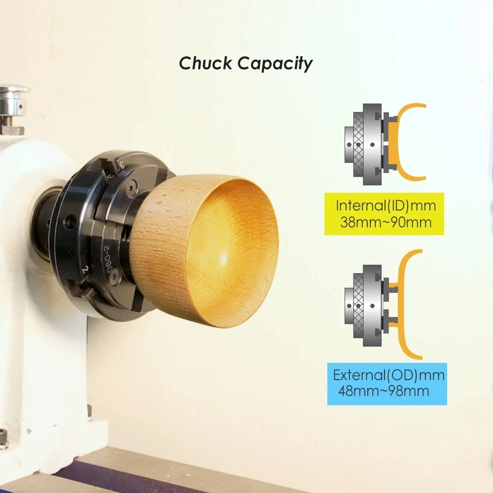 

1 Set 4" Inch Wood Lathe Chuck 100mm 4 Jaw Self Centering Thread M33 1" M18 Woodturning Tool Accessories for Woodworking DIYer H