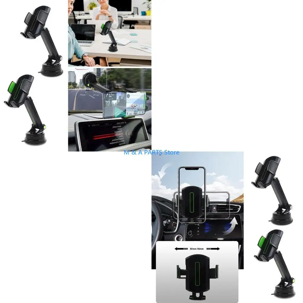 U1JF Universal Car Phone Holder Mount Hands Easy Clamp Suction Cup Fit with Most for Smart Phone Gooseneck