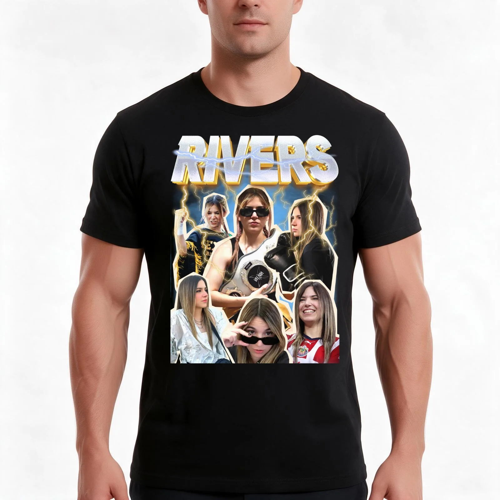 Rivers GG Vintage Design T-Shirt Summer Casual Cotton Tee Oversized Streetwear Tops Vintage Graphic Print Unisex Men Women