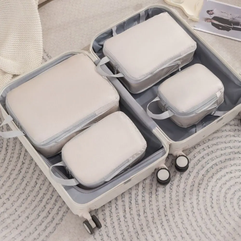 

4Pcs Waterproof Travel Compression Packing Cubes Bag 4 Size Thickened Luggage Storage Bag Durable Space-saving Travel Bag