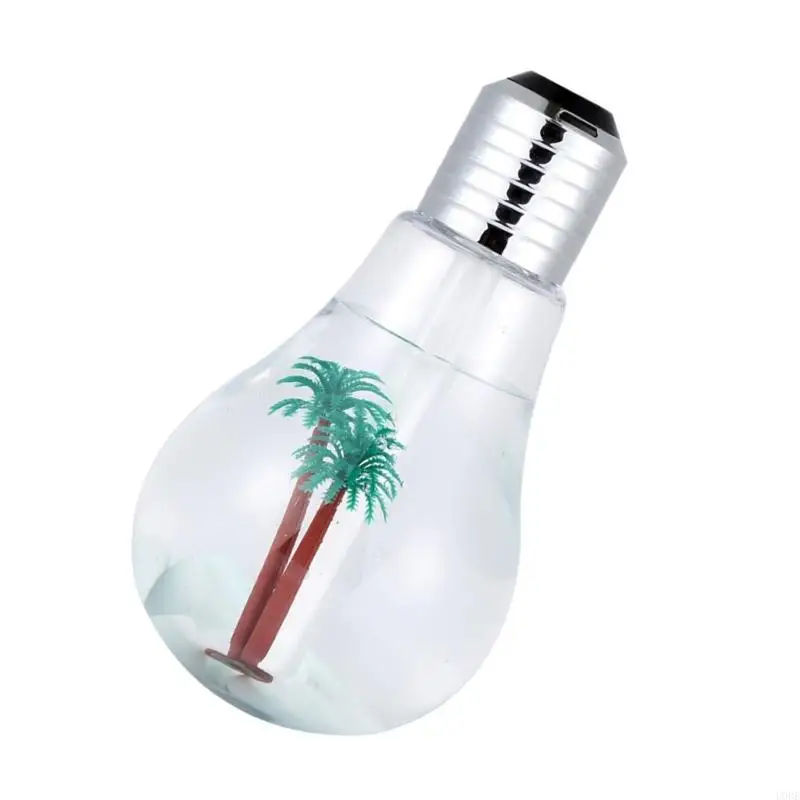 Humidificador silencioso, luz LED nocturna, estilo bombilla moderna, humectante aire, alimentación USB, textura para