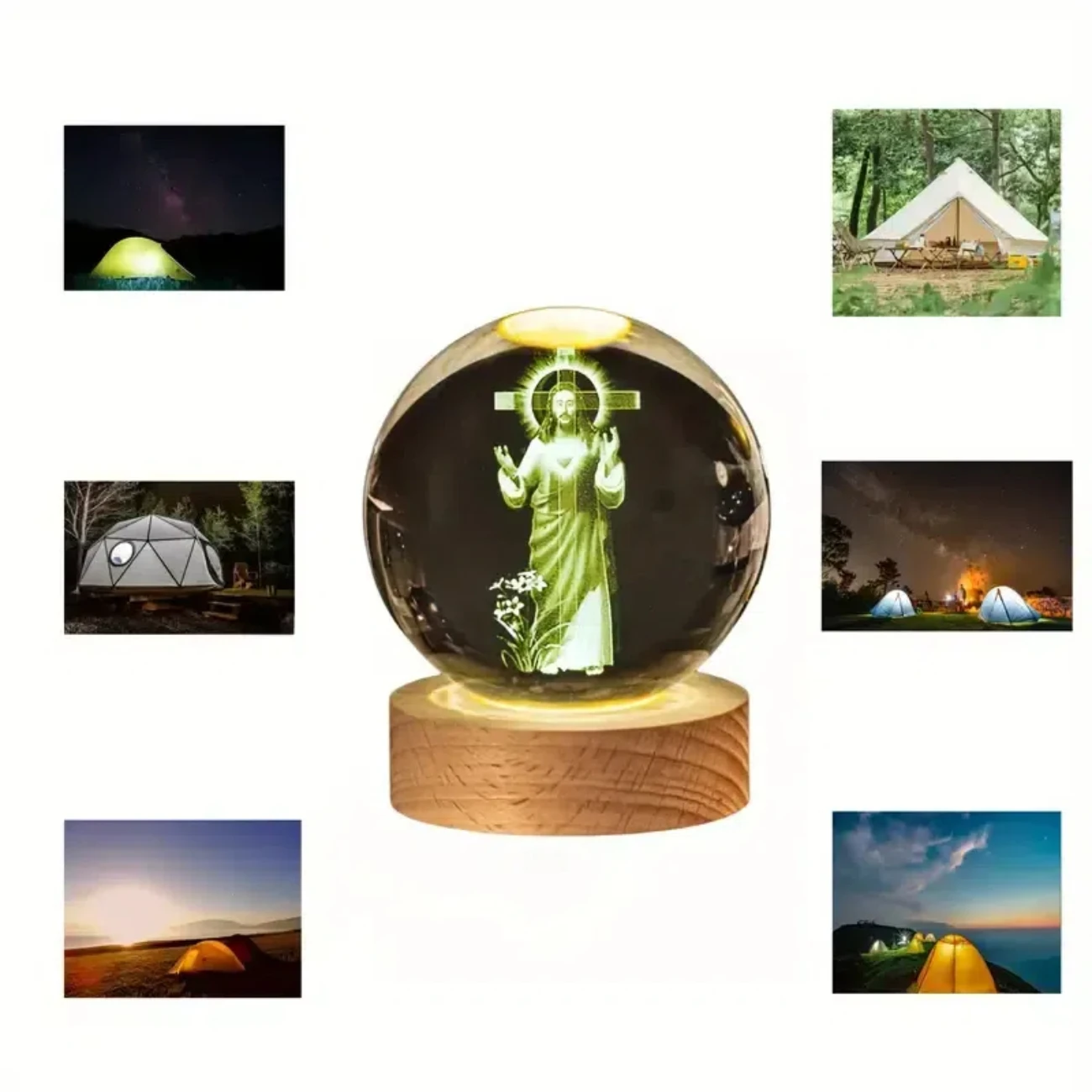 1pc, Jesus religious nightlight, diameter 2.36 \