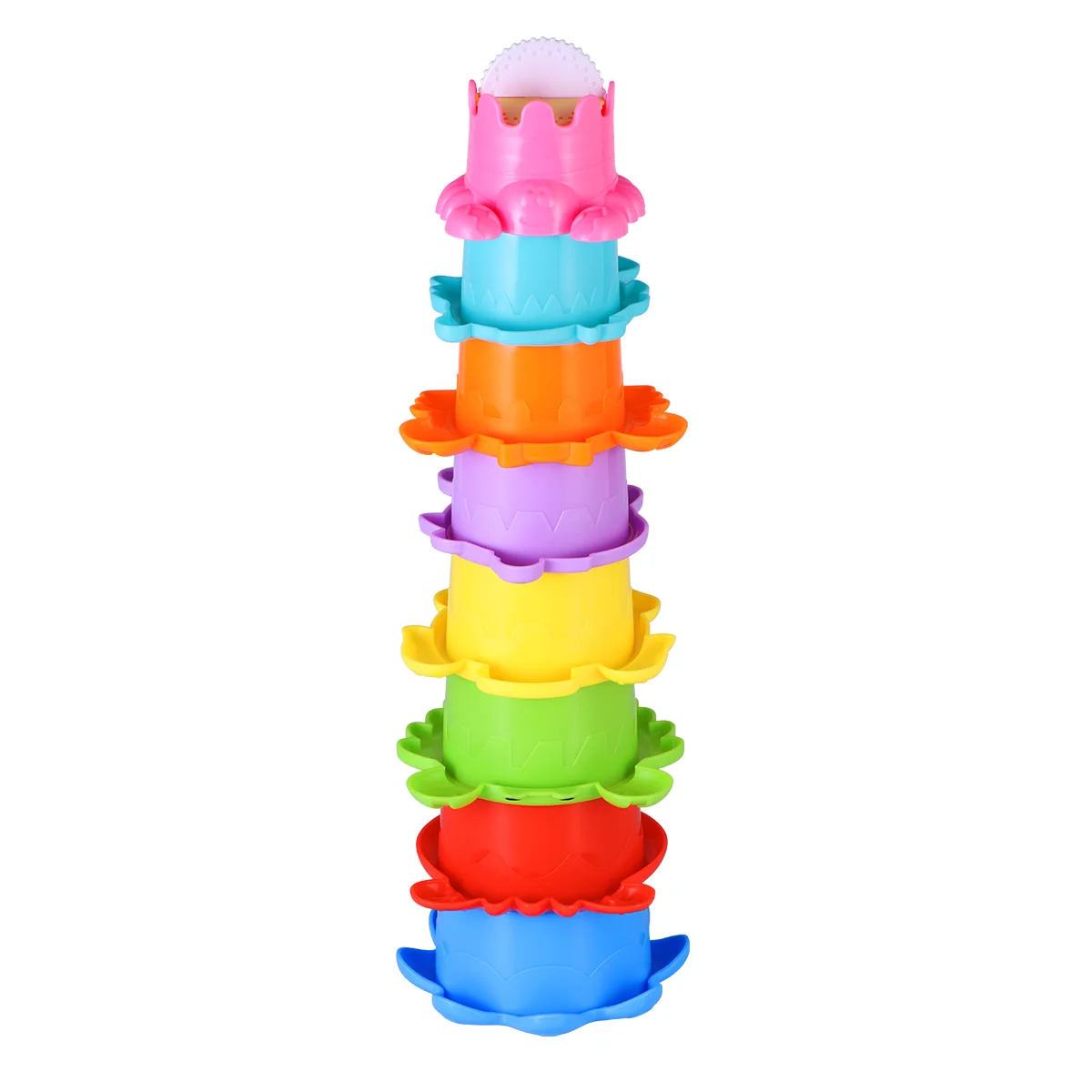 

12 Stacking Cups Toy Set Sea Animal Bathing Toys for Toddlers Bathtub Pool Beach Kindergarten Fun Safe Kids Play