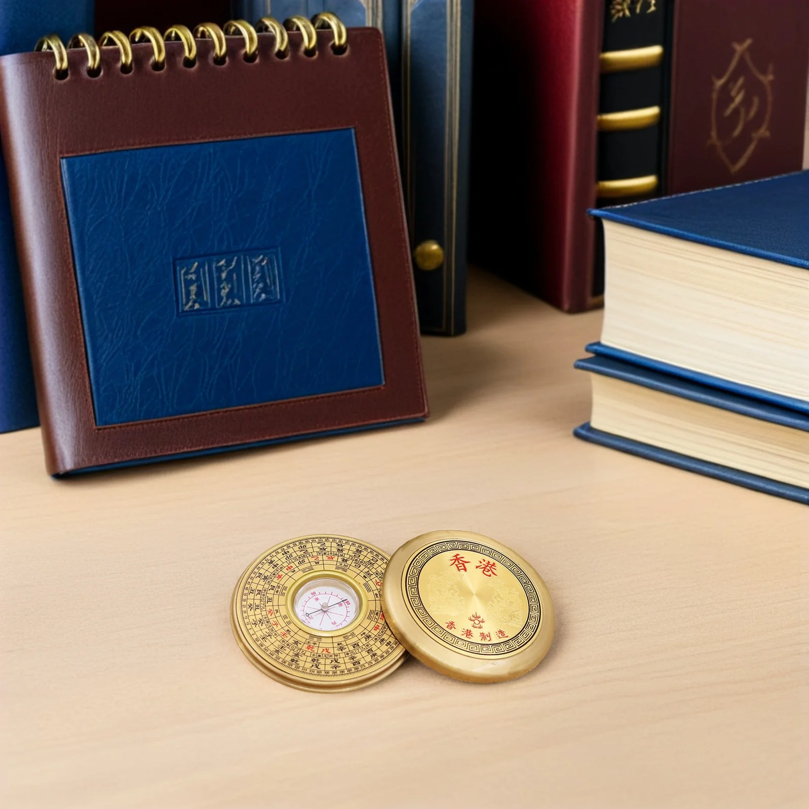 

Portable Alloy Chinese Compass Vintage Ancient Round-Shaped Traditional Outdoor Survival Pan Navigation Tool