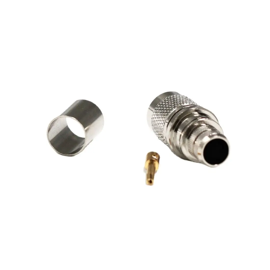 1PC Reverse RP TNC  Male / Female RF Coax Connector  Crimp for RG8 LMR400 Cable Straight   Nickelplated  NEW Wholesale