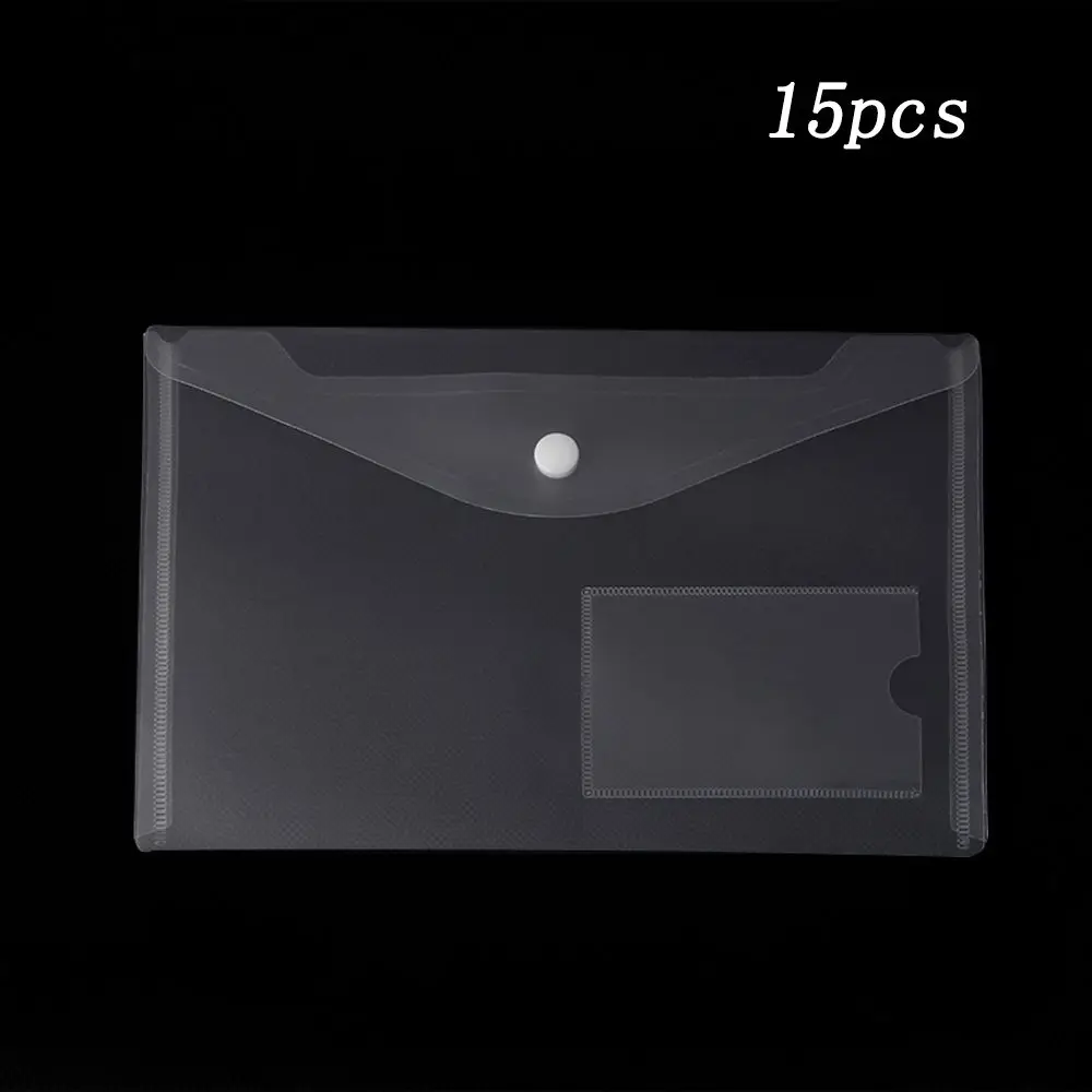 

Button Office Plastic Document Bags A5/A4 Paper Storage A5/A4 File Bag Transparent File holder