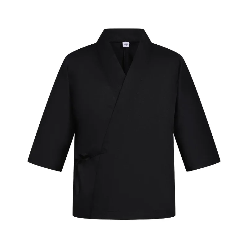 ชุดยูนิฟอร์มเชฟร้านอาหารญี่ปุ่น แขนเจ็ดส่วน ชุดเสิร์ฟซูชิแบบกิโมโน ชุดทำงานพนักงานเสิร์ฟและเชฟร้านอาหารเกาหลี