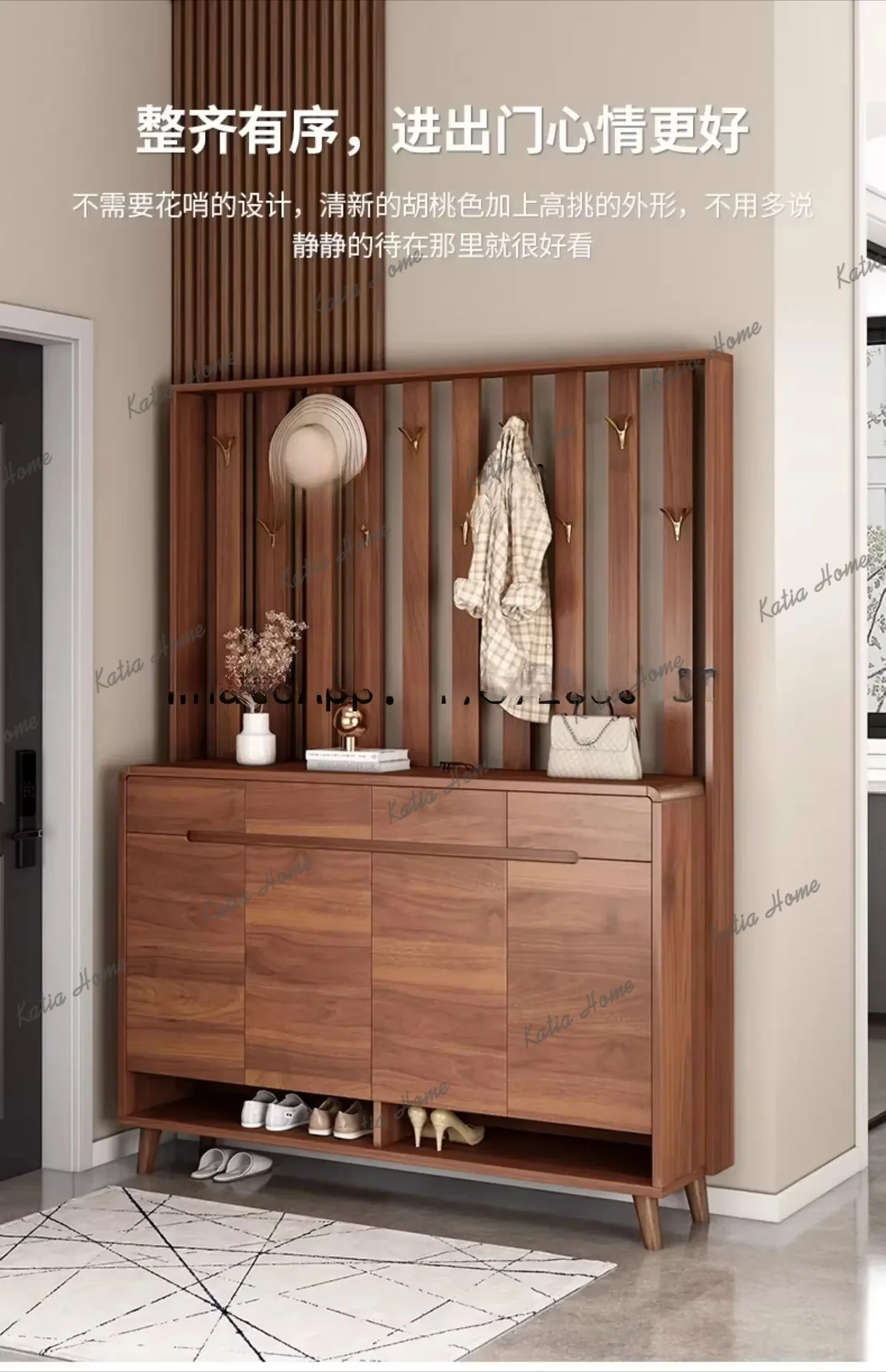 FG  Shoe Cabinet With Hanger Integrated Into The Door, Living Room Partition, Foyer, Entrance Cabinet, Home Door Coat Rack