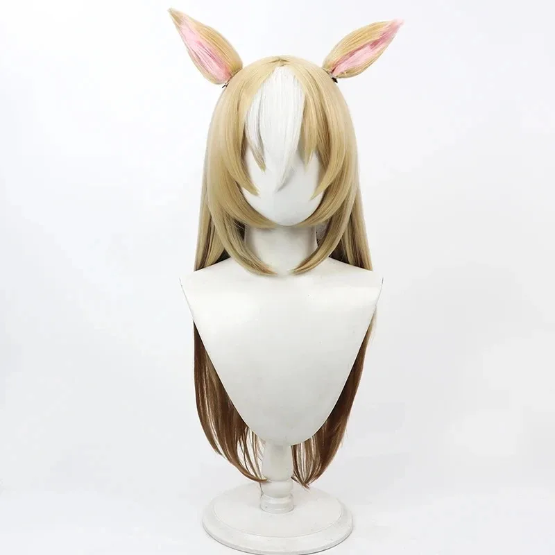 

2025 aaa Umamusume Pretty Derby Durandal Cosplay Wig with Ears Yellow Brown Heat Resistant Synthetic Hair Halloween Party Role P