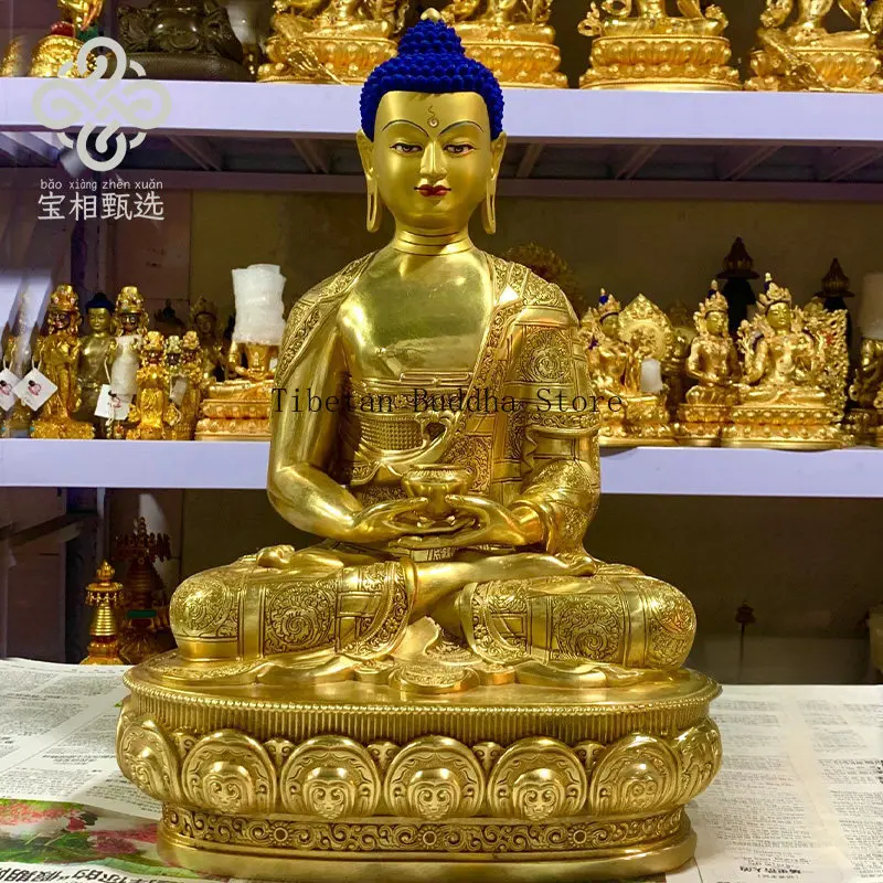 Amitabha pure copper gilt Buddha statue selection x1 Tibetan tantra Buddhist hall