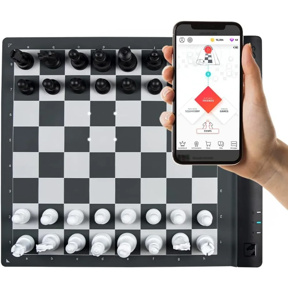 

Pro Electronic Chess Board for Adults & Kids AI-Powered & Digital Play Against AI or Friends Portable & Rollable