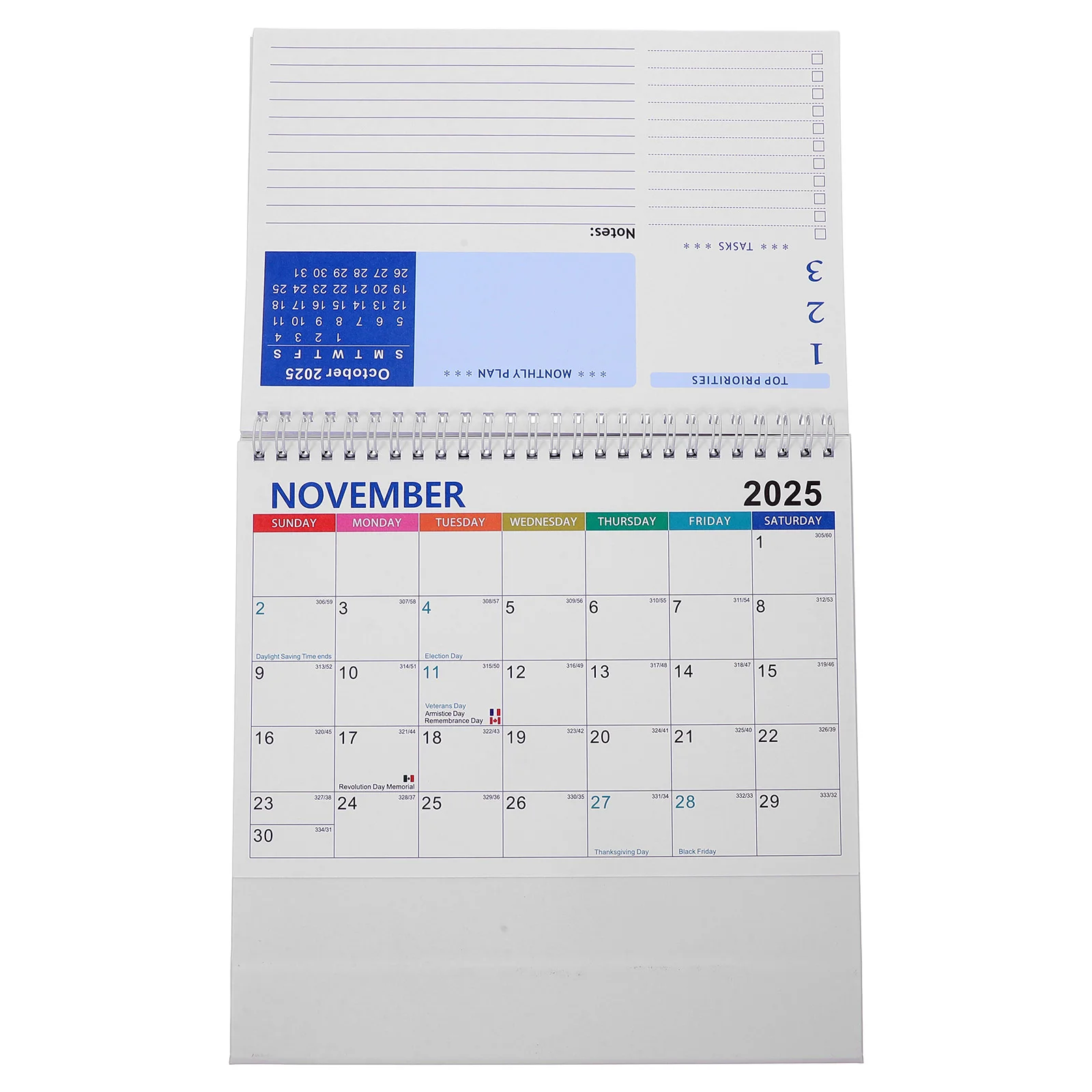 2025 Desk Calendar Standing Flip Desktop Calendars Simple Teacher Paper Monthly