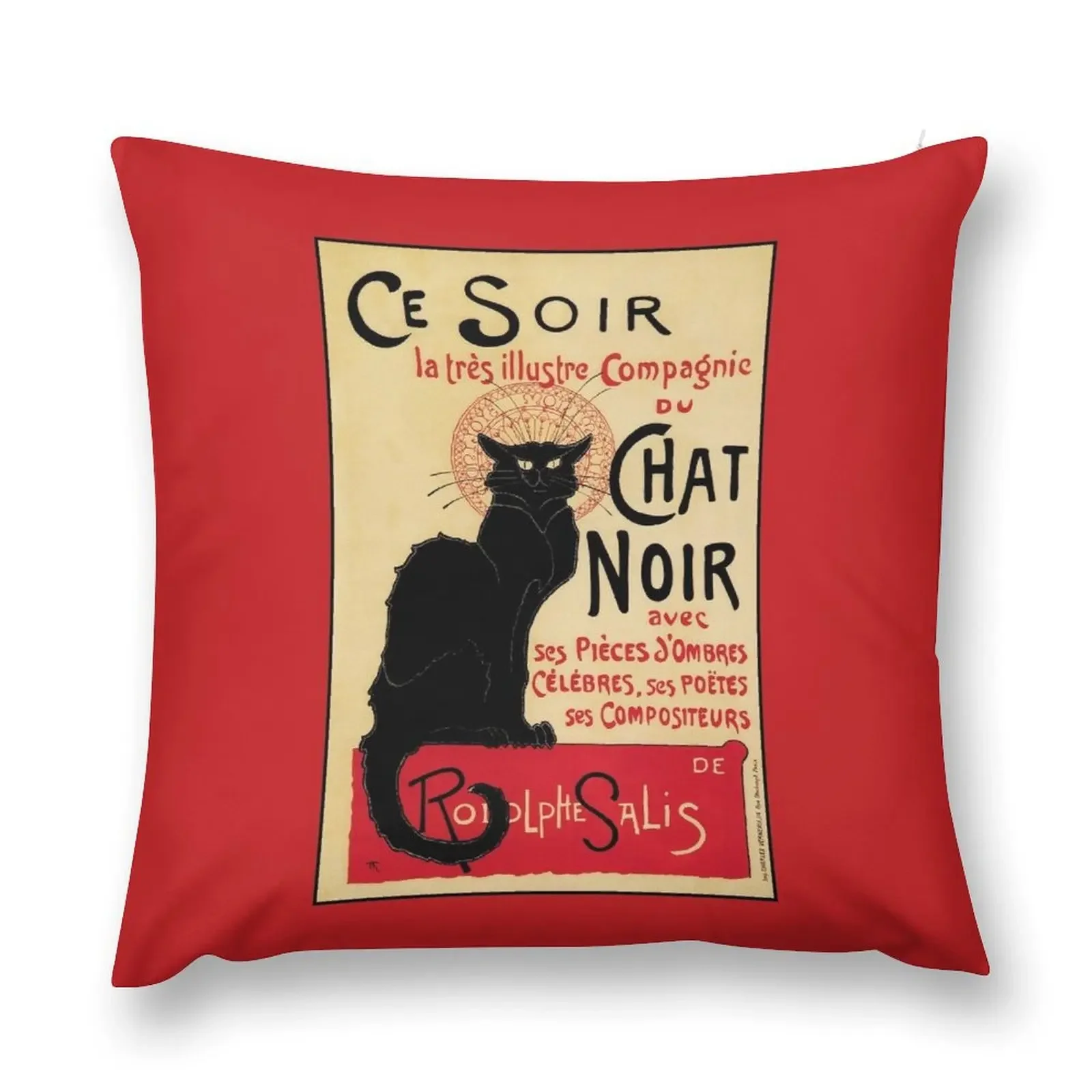 The black cat, le chat noir famous art nouveau ad Throw Pillow Bed pillowcases Sofa Covers For Living Room pillow