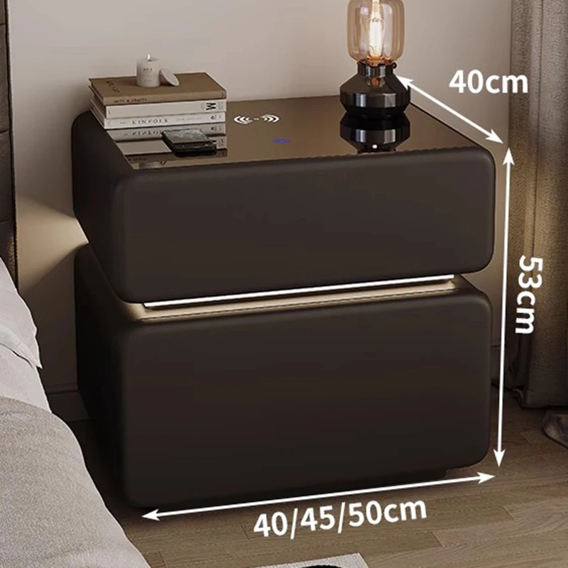 Charging Low Bedside Table Wood Drawers White Small Nightstand Organizer Nordic Storage Filing Cabinets Muebles Home Furniture