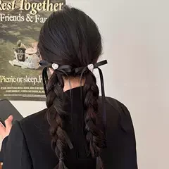 Clipe de cabelo feminino inspirado em balé, fita dupla de rabo de cavalo adiciona elegância aos penteados de outono e inverno