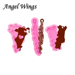 Shiny Portugal/UK Country Map Silicone Molds DIY Resin Epoxy Crafting Mold, Sugarpaste Craft Fondant Chocolate Cake Molds DY0830