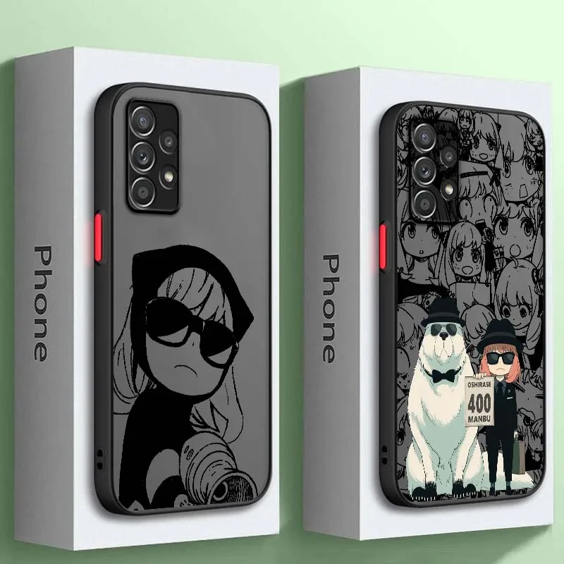 

SPY x FAMILY Popular Anime For Samsung A73 A72 A71 A55 A54 A53 A52 A51 A35 A25 A15 A14 5G Frosted Translucent Phone Case