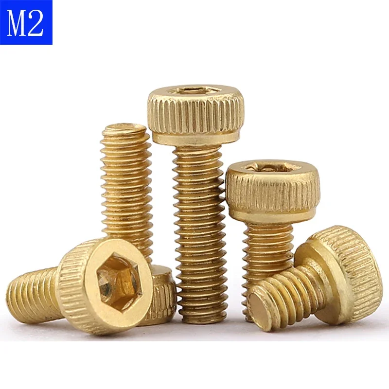 

2mm / M2 x 0.4 Solid Brass Allen Bolt Hex Socket Head Cap Screws DIN 912