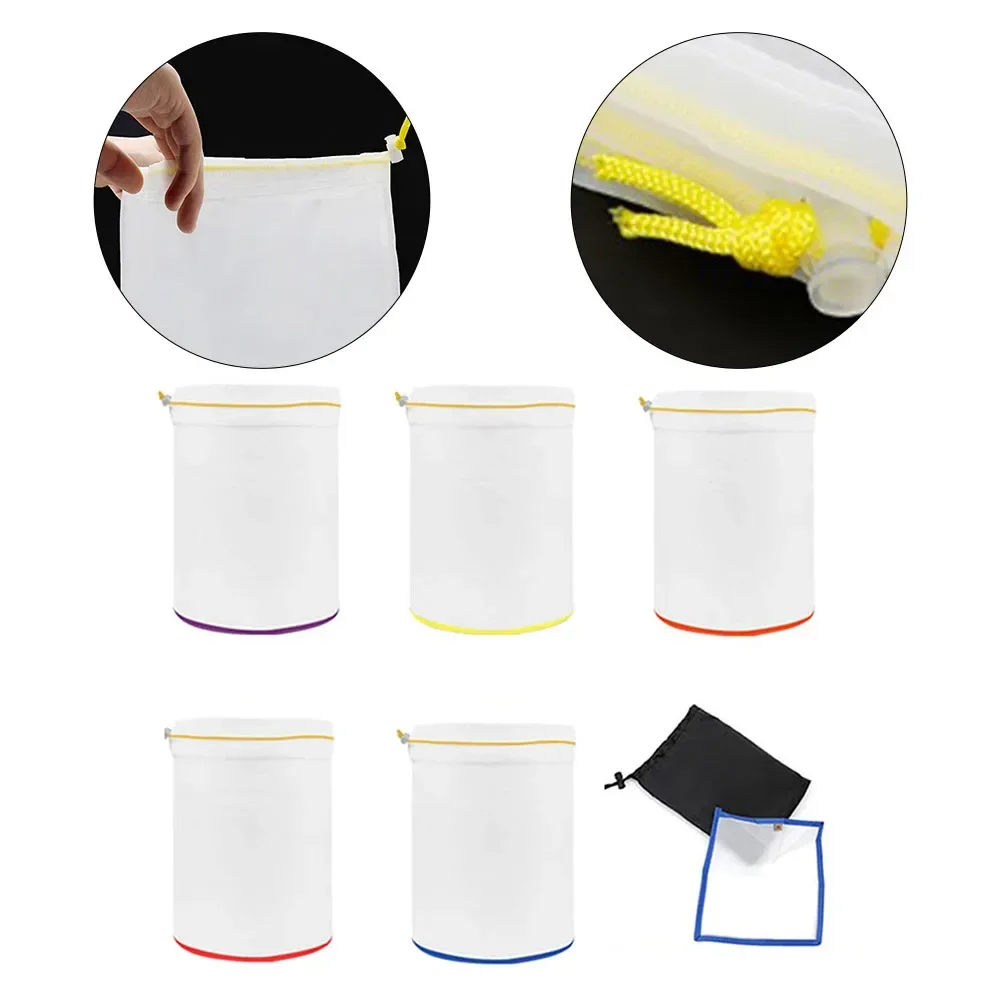 5Pcs Bubble mesh Bags Herbal Filter Extraction Bags 5 Gallon Color Coded High Grade Filtration Waterproof Nylon