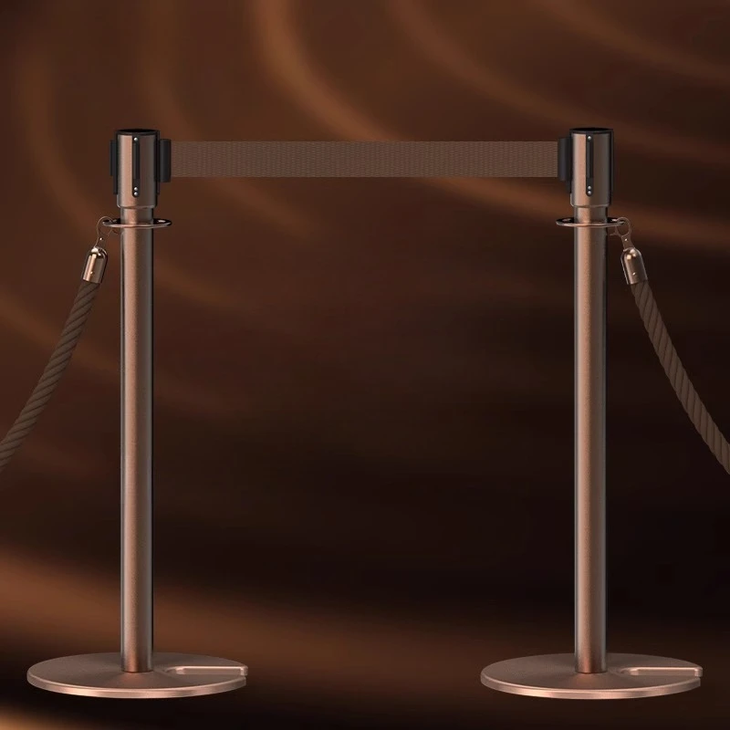 Multifunctional Rose Gold Concierge Rod Welcome Post One Meter Line Telescopic Isolation Belt Railing Queuing Guardrail