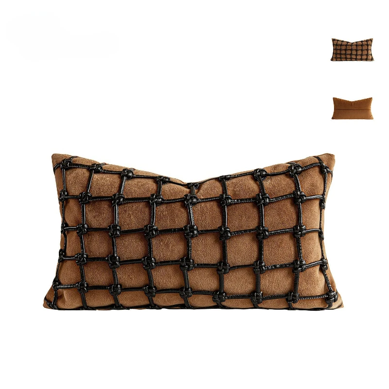 30X50CM Orange Woven Throw Pillow Cover French Luxury Stamping Waist Cushion Cover Decor Home Decorative Pillowcase