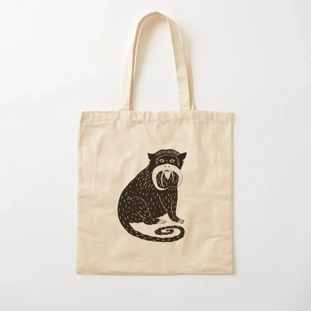 Emperor Tamarin (ink illustrations of weird animals that are real) Tote Bag Eco bag custom bags Canvas bag