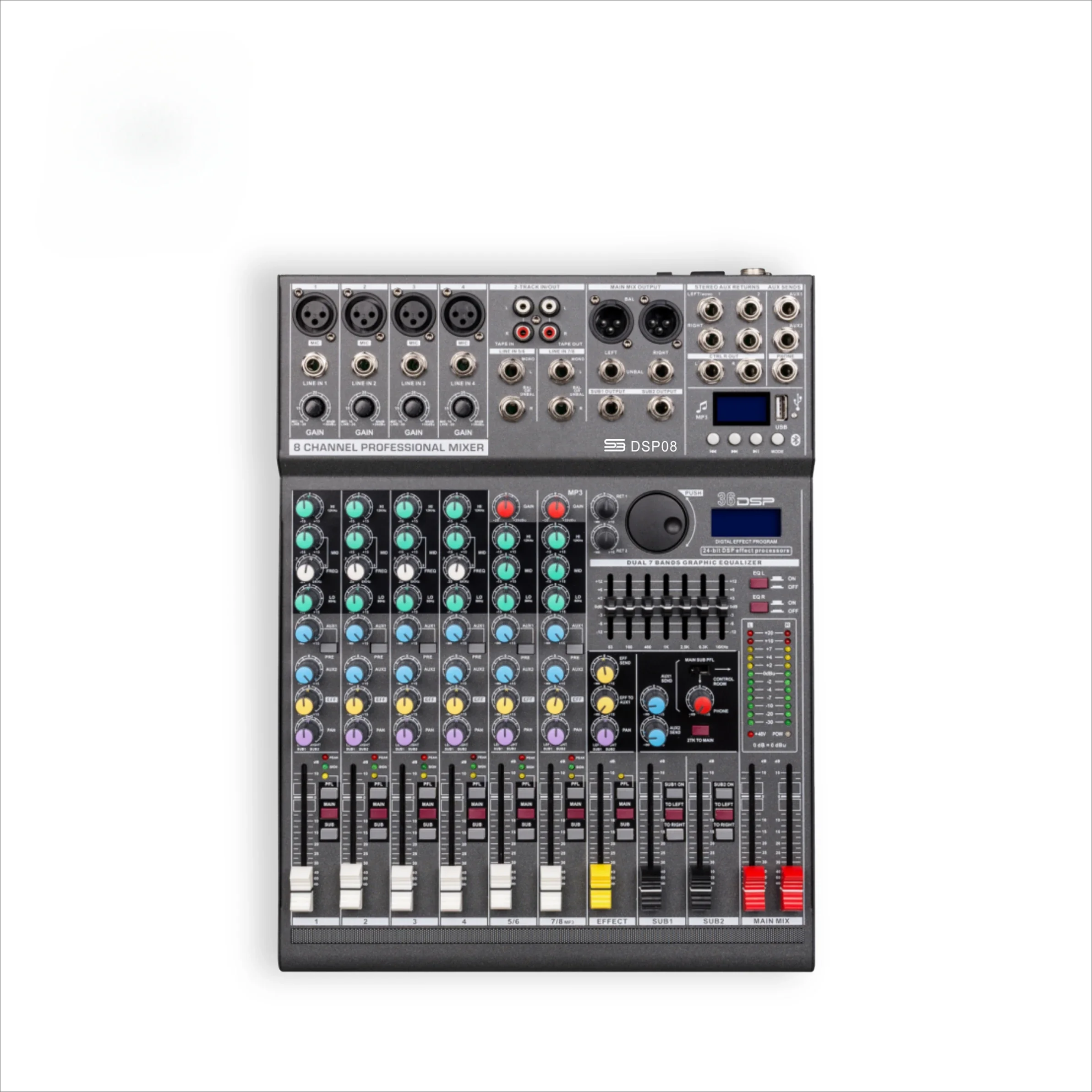 DSP08 8-channel DSP Effect Mixing Console