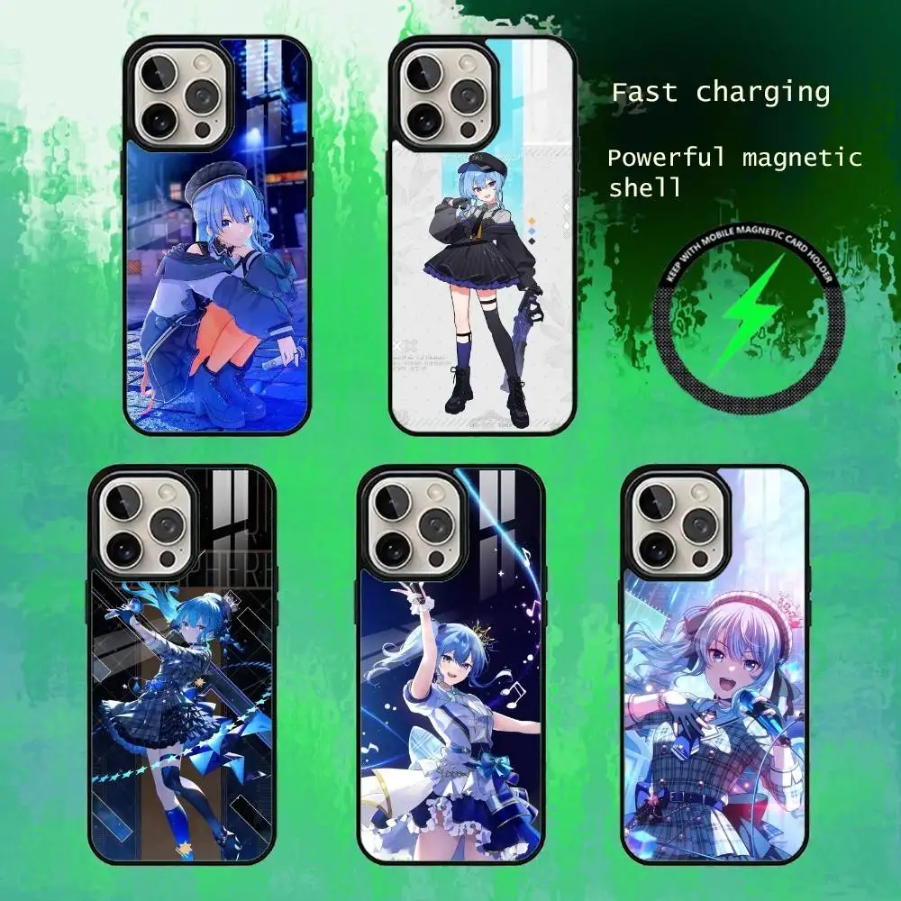 

Virtual Live Hoshimachi Suisei Holo Phone Case For iPhone17,16,15,14,13 Plus,Pro Max Magnetic For Magsafe Wireless Charging