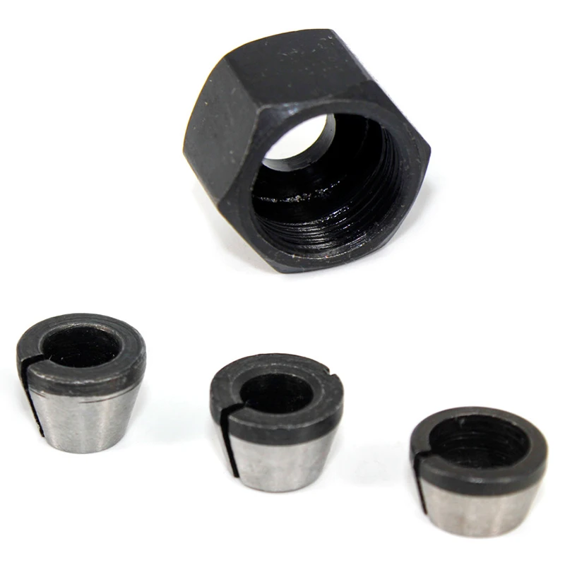 1/3/5Pcs 6mm 6,35mm 8mm Fräser Spannzange Adapter Trimmen Maschine Elektrische Grinder Chuck zubehör Power Werkzeug Teile – Detail 4