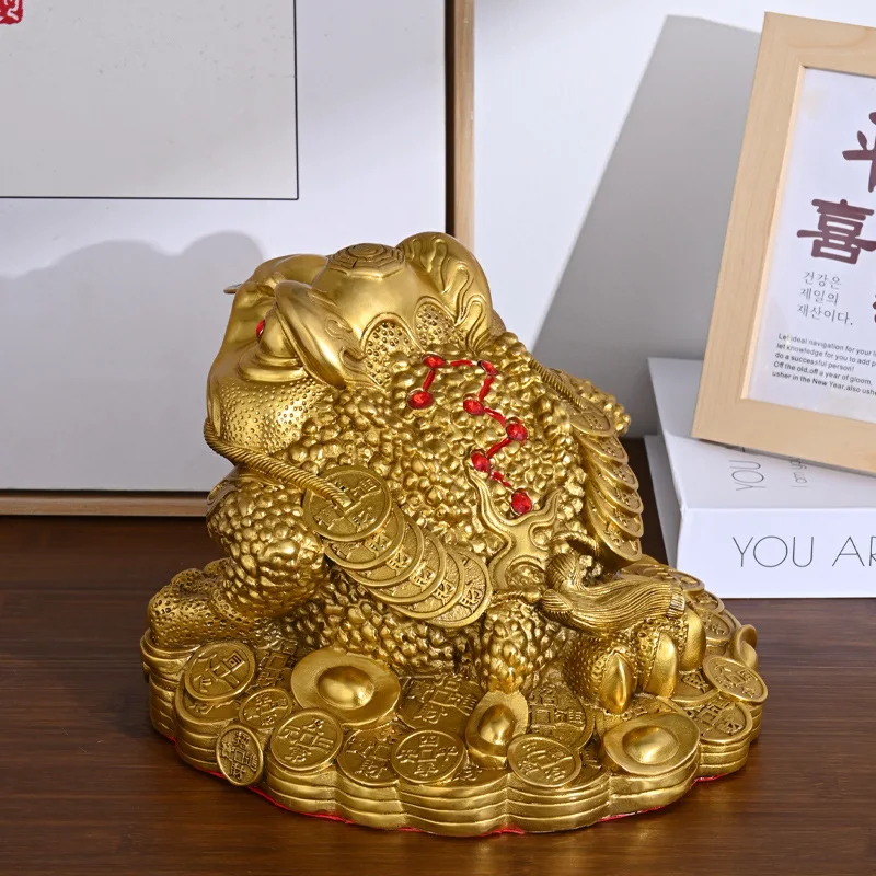 Pure Brass Figurine, Cicada, Three-Legged Golden Toad, Shop Opening Gift, Living Room Decoration, Cashier Cou