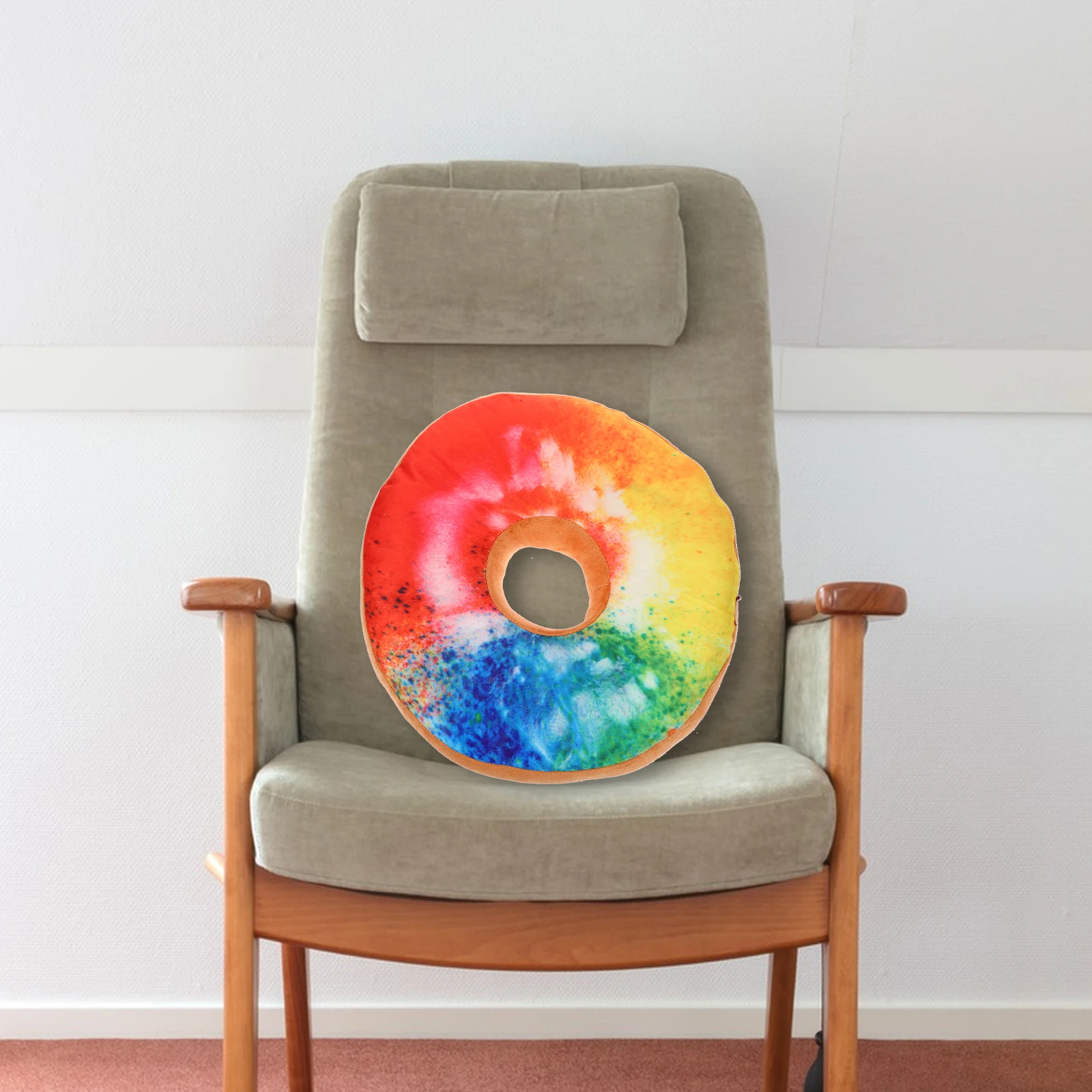 

1pc Realistic Chocolate Doughnut Shaped Hugging Cushion For Sofa Bed Office Decorative Throw Cushion Nap Lumbar Sleep Pillow