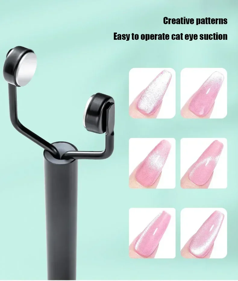 Palo fuerte de doble cabeza en forma de Y para uñas, esmalte de Gel UV tipo ojo de gato, herramienta artística para uñas, herramienta de manicura con efecto magnético