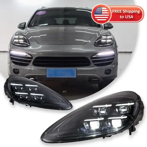 Accesorios de coche para faros Porsche Cayenne 2011-2017 958 LED faros delanteros de matriz láser actualización estilo 2024