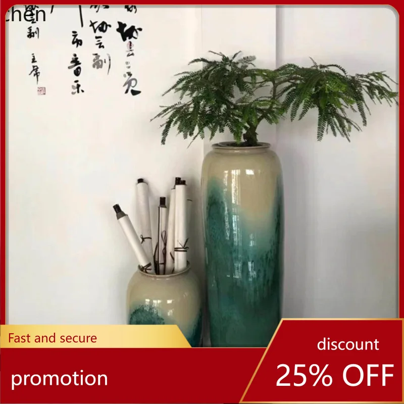 

YFY vase ornaments living room flower arrangement small fresh ceramics rich bamboo home european style pot ornaments