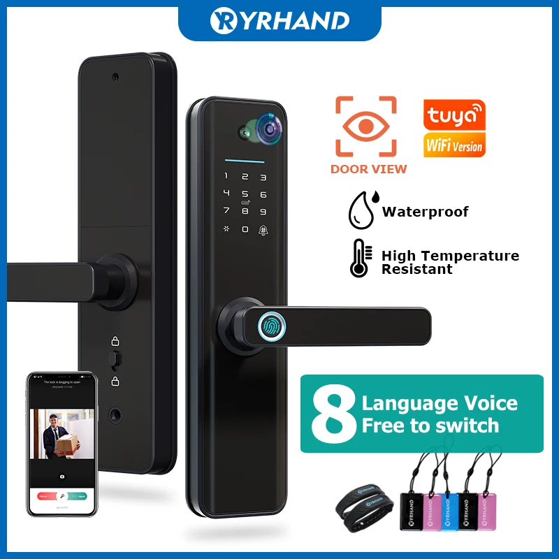 YRHAND Tuya wifi fechadura waterproof eletronica biometria Digital Electronic fingerprint Tuya Smart Door lock For home