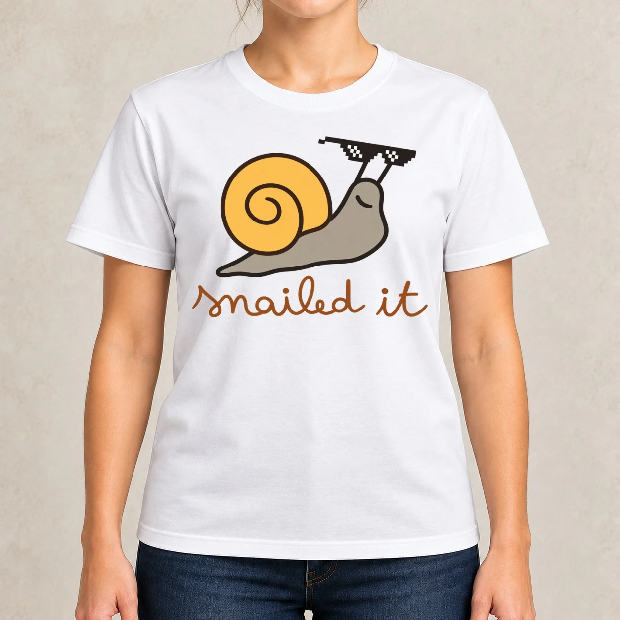 Snailed it - snail drawing Classic Women T-Shirt sweat quick-drying blacks t-shirts for Women graphic tees funny