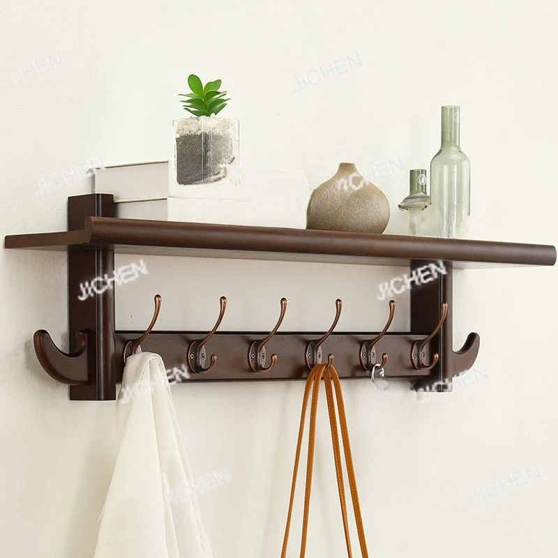 

Настенные крючки для вешалок, деревянный держатель, тканевая вешалка для шляп, органайзер для одежды, вешалка для одежды, полки Perchero, компактная мебель