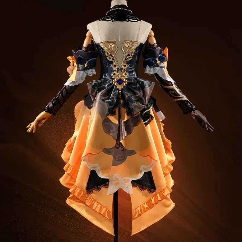 Navia Genshin Impact Costume Cosplay parrucca vestito uniforme stampa Rosula cappello Clorinde costumi di Halloween per le donne