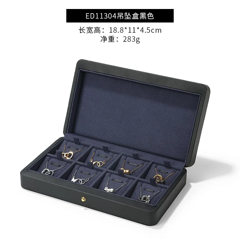 صندوق تخزين المجوهرات الجلدية متعدد الألوان، صندوق عرض الحلقة، صندوق تخزين القلائد الجلدية الراقية، صندوق مجوهرات مصنوع يدويًا #5