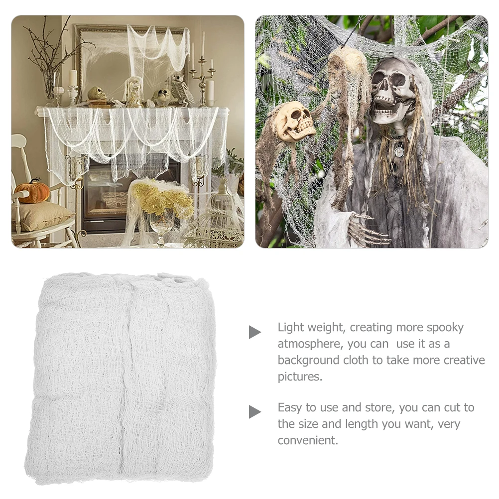 

Halloween Party Decor 76cmx400cm White Creepy Cloth Spooky Hanging Prop Festive Atmosphere Decorative Pendant