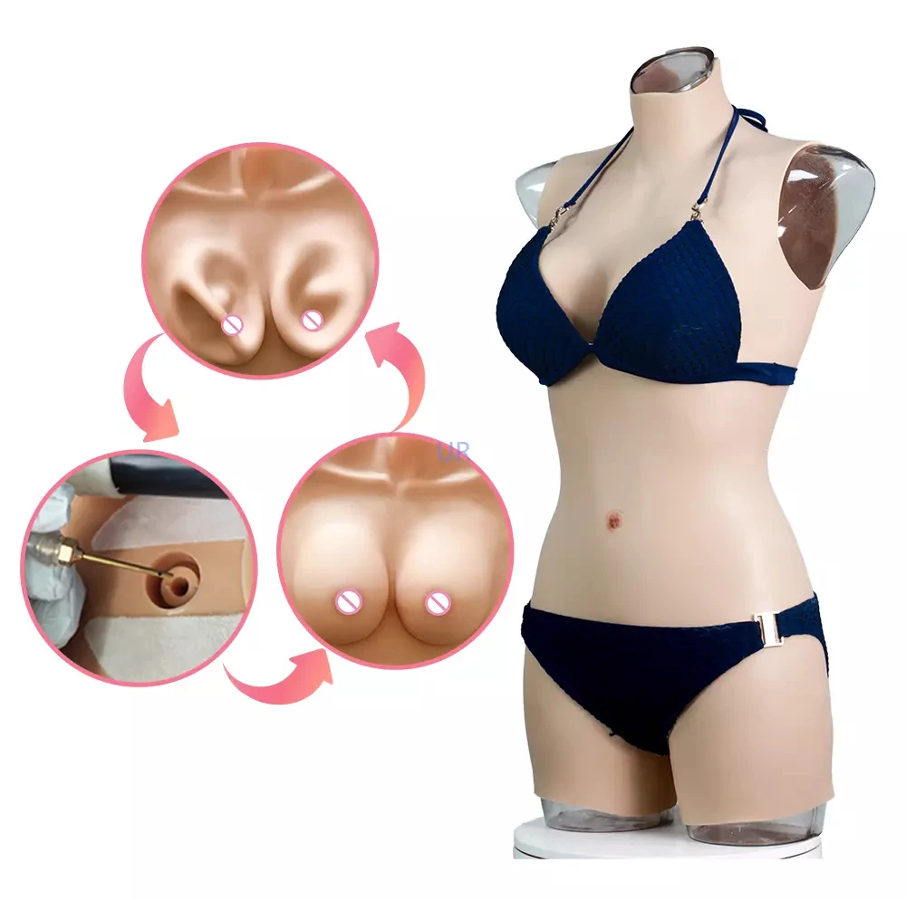 Realistic Diy Inflatable Boobs And Fake Vagina Silicone Bodysuit Up Enhancement Body Suit For Crossdressing Male To Female