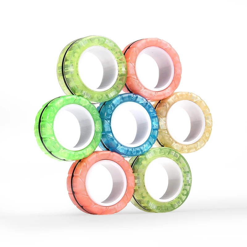 磁気リング フィジェット スピナー ストレス リリーフ おもちゃ 子供 大人 不安 減圧 フィジェット おもちゃ 感覚 クール スピナー リング セット