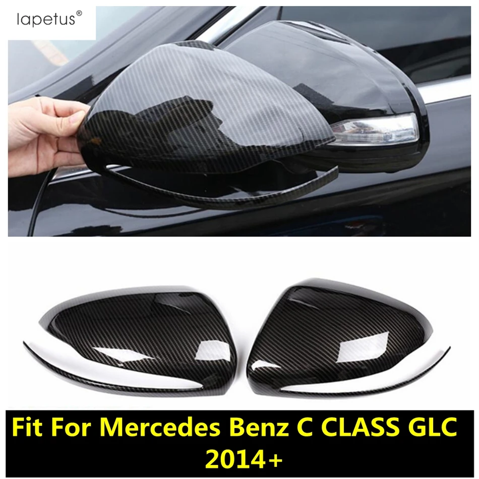 

Side Rearview Mirror Shell Cap Protection Cover Trim For Mercedes Benz C CLASS GLC 2014 - 2021 Carbon Fiber Accessories Exterior