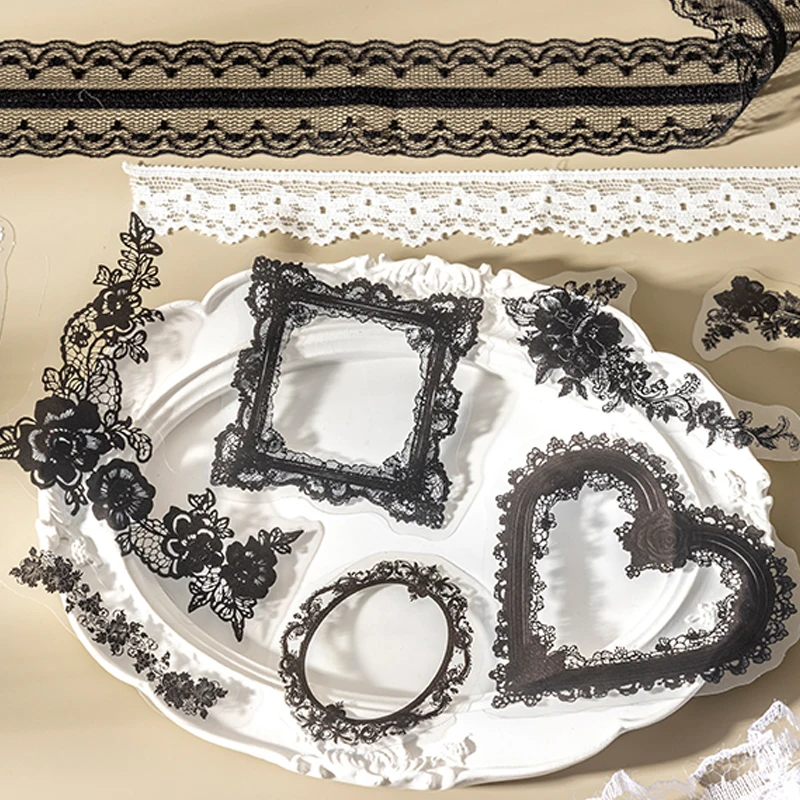 

Mr Paper 60 шт., серия Miss Lace Day and Night, кружевной материал, наклейка, сделай сам, справочник, коллаж, поздравительная открытка, календарь, фоторамка